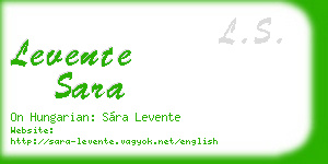 levente sara business card